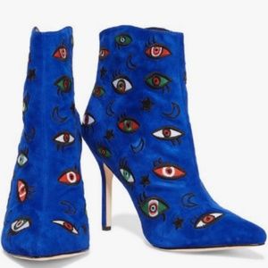 Isa Tapia Juliette embroidered suede ankle boots